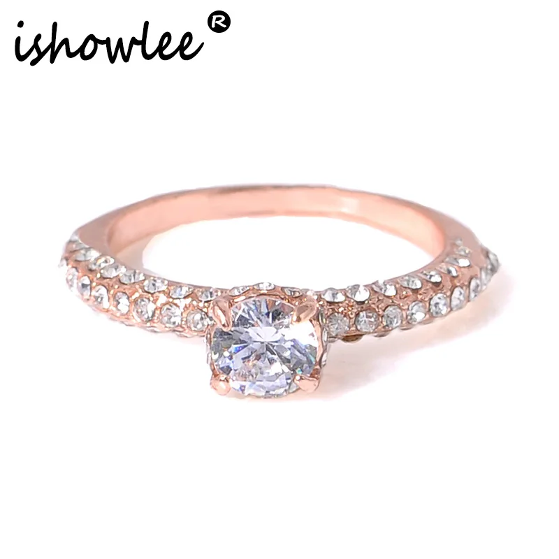 ISHOWLEE Rose Gold Round Cubic Zirconia Rings for Women Simple Dainty Vintage Engagement Wedding Ring Luxury Brand Jewelry jzb84
ISHOWLEE Rose Gold Round Cubic Zirconia Rings for Women Simple Dainty Vintage Engagement Wedding Ring Luxury Brand Jewelry jzb84
