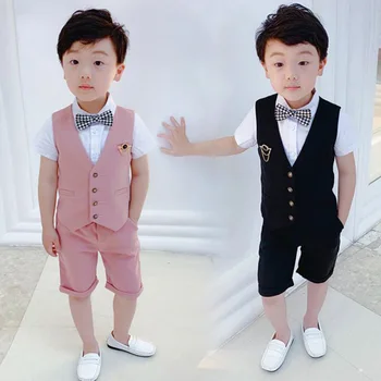 2019 summer boys suits children weeding party sets vest suit 2pcs short shirt + pant kids outfits clothes
2019 summer boys suits children weeding party sets vest suit 2pcs short shirt + pant kids outfits clothes