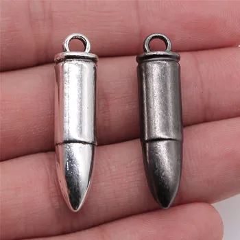WYSIWYG 2pcs 35x8mm 3D Bullet Charm Pendants For Jewelry Making Gun Black Metal Alloy 3D Bullet Pendants Charm
WYSIWYG 2pcs 35x8mm 3D Bullet Charm Pendants For Jewelry Making Gun Black Metal Alloy 3D Bullet Pendants Charm