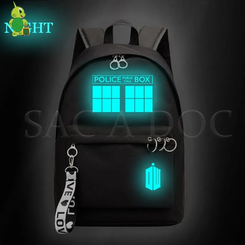 Doctor Who Luminous Backpack Police Box Printed School Bags for Girls College Students Laptop Backpack Casual Travel Rucksack
Doctor Who Luminous Backpack Police Box Printed School Bags for Girls College Students Laptop Backpack Casual Travel Rucksack