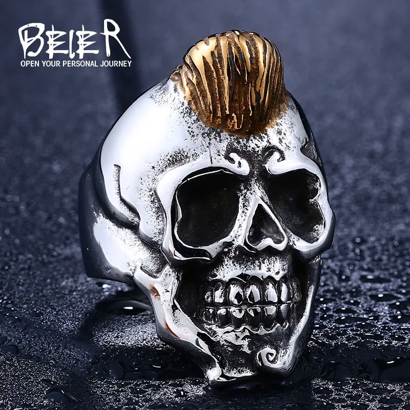 Beier new store 316L Stainless Steel ring Winged Plated-Gold Hair Skull Biker Ring Cool Punk Ring Jewelry LLBR8-419R
Beier new store 316L Stainless Steel ring Winged Plated-Gold Hair Skull Biker Ring Cool Punk Ring Jewelry LLBR8-419R