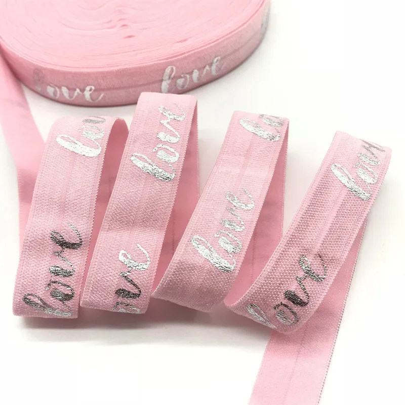 5Y 16mm Silver Love Print Pink Fold Over Elastic Hairbands for sewing accessories DIY Hair Ties Hair Accessories
5Y 16mm Silver Love Print Pink Fold Over Elastic Hairbands for sewing accessories DIY Hair Ties Hair Accessories