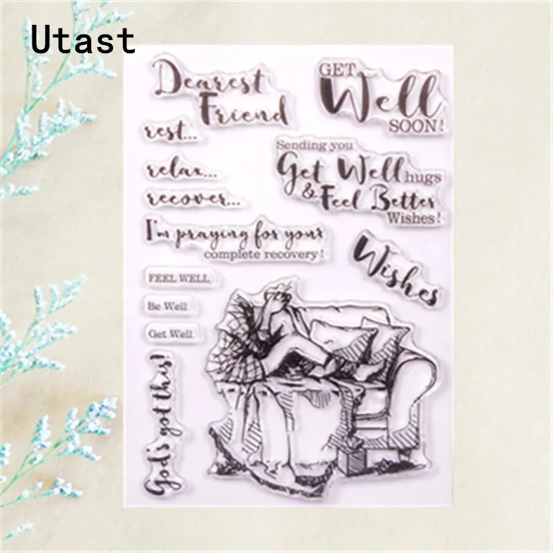Get Well Greeting Clear Silicone Stamps /Transparent Rubber Stamp for DIY Scrapbooking /Photo Album Decorative Craft Making
Get Well Greeting Clear Silicone Stamps /Transparent Rubber Stamp for DIY Scrapbooking /Photo Album Decorative Craft Making