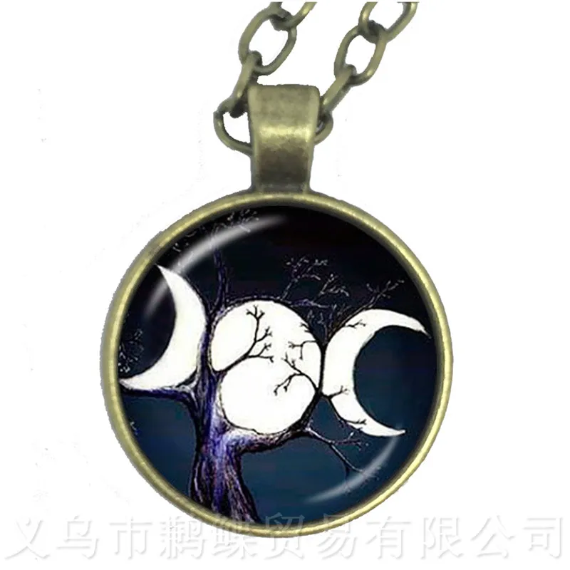 Тройная богиня луны Wicca пентаграмма волшебный амулет талисман мужская Луна