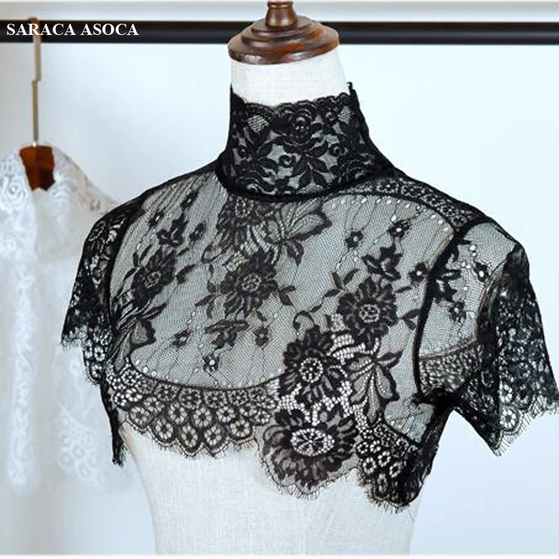 Fashion Lace Perspective Black Standing Detachable Collars Shawl Women All Match Lace Sweater Faek Collar Smock Lady A332-1
Fashion Lace Perspective Black Standing Detachable Collars Shawl Women All Match Lace Sweater Faek Collar Smock Lady A332-1