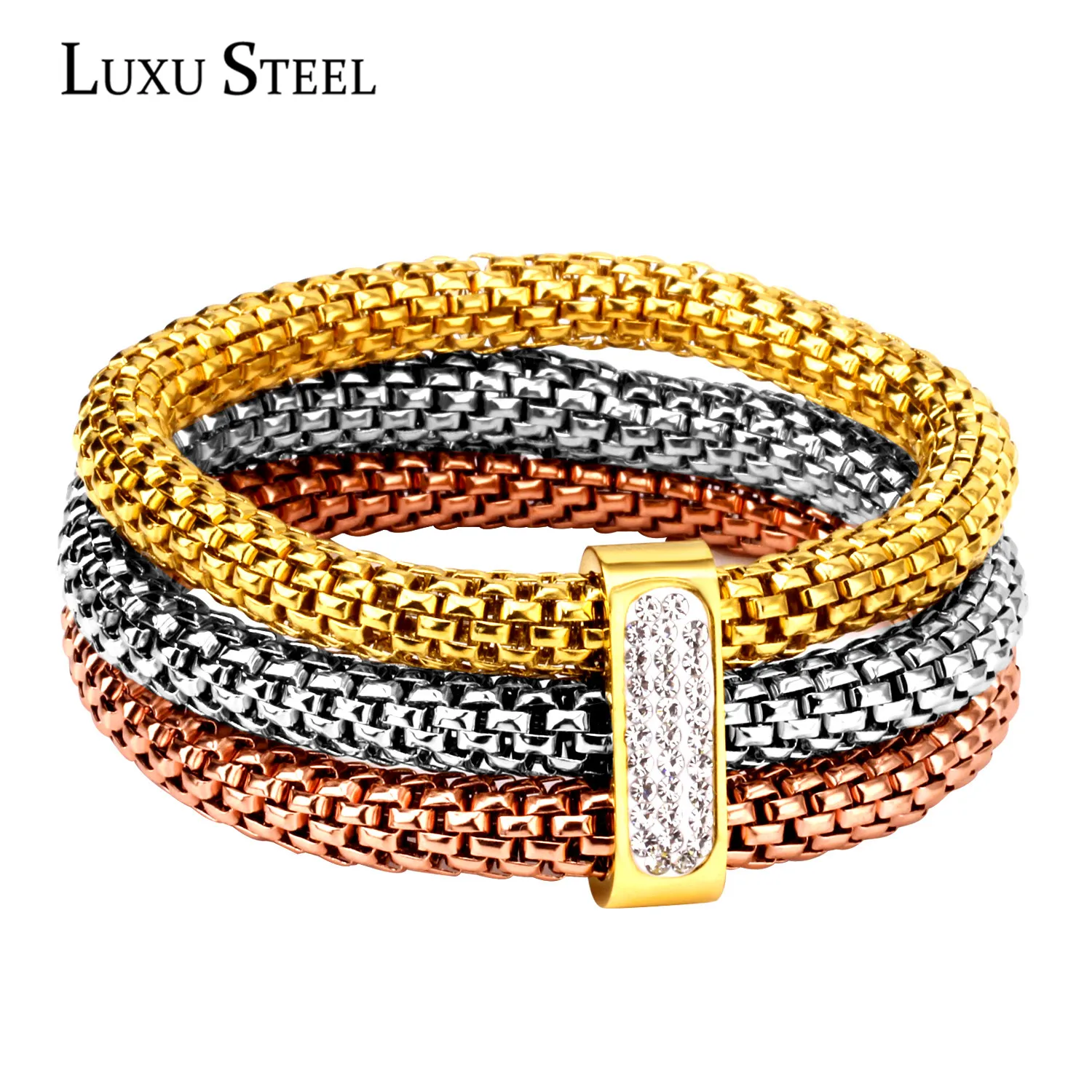 LUXUSTEEL Multiple Wrap Snake Chain Bracelet & Bangle Charm Round Crystal Gold Silver Rose Gold Color Bangles Indian Jewelry
LUXUSTEEL Multiple Wrap Snake Chain Bracelet & Bangle Charm Round Crystal Gold Silver Rose Gold Color Bangles Indian Jewelry