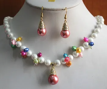 Hot sell free shipping ~~ beautiful design!Wholesale 8mm mixed color pearl necklace+14mm pearl earring and necklace pendant jewe
Hot sell free shipping ~~ beautiful design!Wholesale 8mm mixed color pearl necklace+14mm pearl earring and necklace pendant jewe