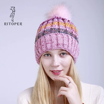 RITOPER Winter New Color Matching Striped Beanie Hat Curling Plus Velvet Knitted Warm Hat Pompon Adjustable Fashion Woman's Hat
RITOPER Winter New Color Matching Striped Beanie Hat Curling Plus Velvet Knitted Warm Hat Pompon Adjustable Fashion Woman's Hat