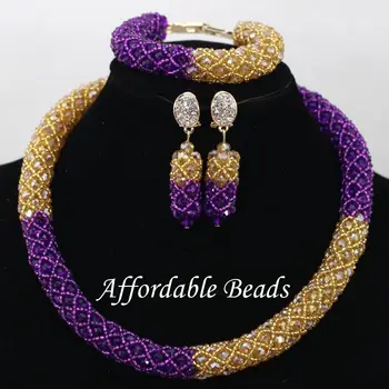 Champagne&Purple Indian Jewelry Wedding Set Best African Bead Sets Unique Item Hot NCD151
Champagne&Purple Indian Jewelry Wedding Set Best African Bead Sets Unique Item Hot NCD151