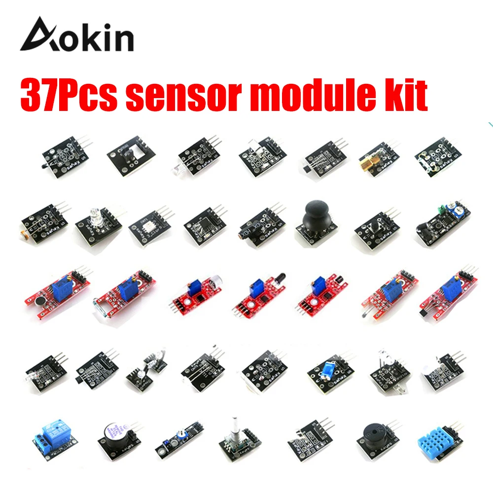 37pcs/lot Sensor Module Board Set Kit For Arduino Diy Kit Raspberry Pi 3/2 Model B 37 Kinds Of Hit/Laser/Temperature Sensor
37pcs/lot Sensor Module Board Set Kit For Arduino Diy Kit Raspberry Pi 3/2 Model B 37 Kinds Of Hit/Laser/Temperature Sensor