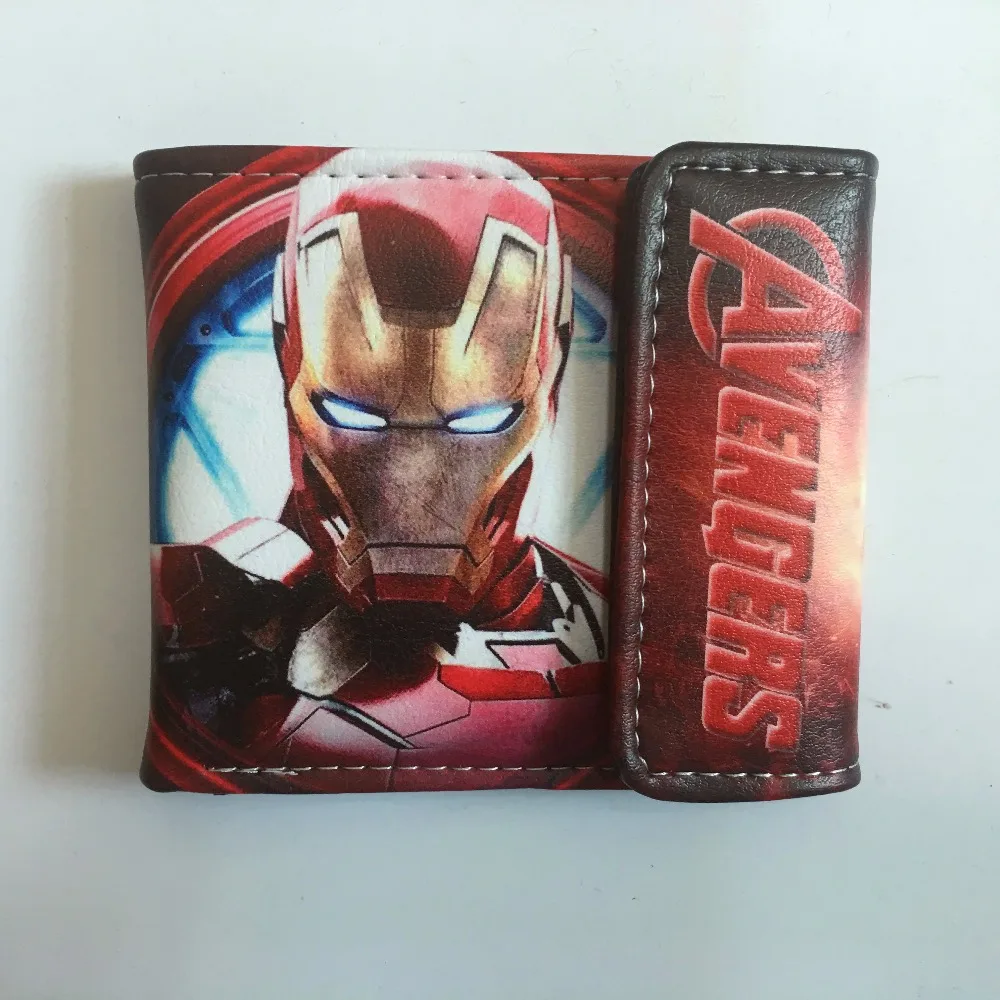 2018 кожаные кошельки бумажник Marvel The Avengers Железный человек Халк Аниме Бумажник