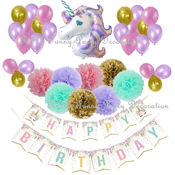 Unicorn Birthday Party Set Bunting Banner Unicorn Foil Balloon Decorations Paper Pom Poms for Wedding Girl Birthday Baby Shower
Unicorn Birthday Party Set Bunting Banner Unicorn Foil Balloon Decorations Paper Pom Poms for Wedding Girl Birthday Baby Shower