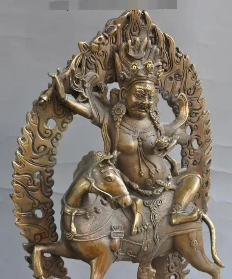 S1302 Tibet Buddhism bronze Palden Lhamo Setrap Deity Tantra Buddha ride horse Statue
S1302 Tibet Buddhism bronze Palden Lhamo Setrap Deity Tantra Buddha ride horse Statue