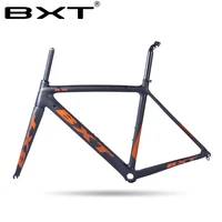Carbon Road Bike Frame 2016 Di2 and Mechanical 500/530/550mm Super Light carbon road Frame+Fork+headset carbon bicycle frame image