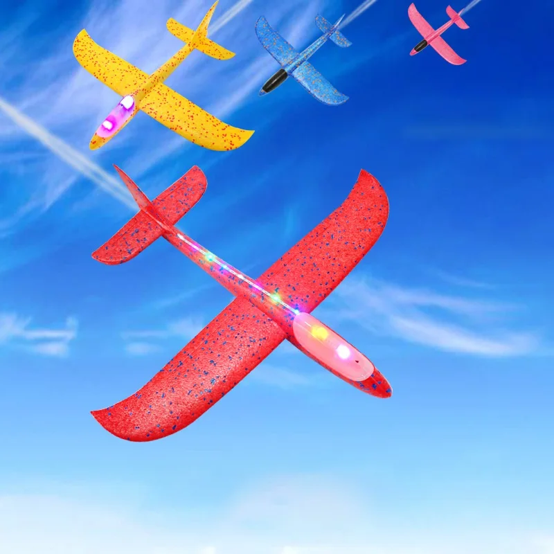 Flying Mini Foam Throwing Glider Inertia LED Night Aircraft Model Toy Hand Launch Light Toys For Kid 48cm LED Toys
Flying Mini Foam Throwing Glider Inertia LED Night Aircraft Model Toy Hand Launch Light Toys For Kid 48cm LED Toys