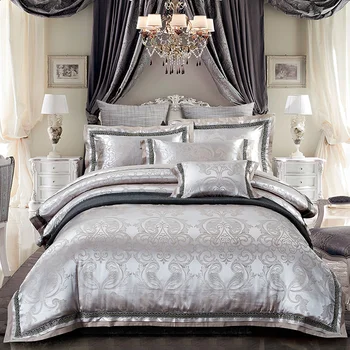 Purple Silver Satin Cotton Luxury Bedding set Queen King size Duvet cover Bed sheet set Pillowcases Silky Soft Bedclothes 38
Purple Silver Satin Cotton Luxury Bedding set Queen King size Duvet cover Bed sheet set Pillowcases Silky Soft Bedclothes 38