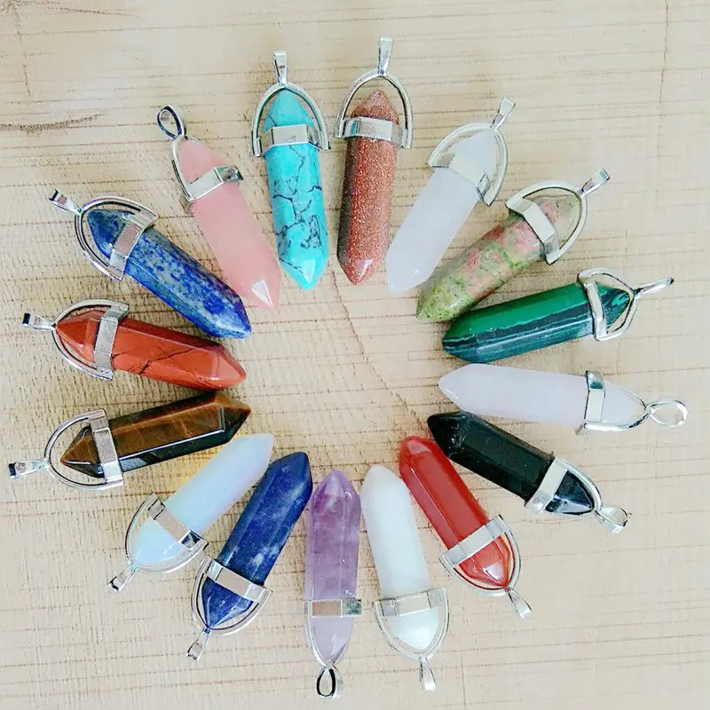 SEVENSTONE Natural Gem Stones Hexagonal Pointed Healing Reiki Chakra Silver Pendant Necklace Beads Necklaces Pendants Jewelry 
SEVENSTONE Natural Gem Stones Hexagonal Pointed Healing Reiki Chakra Silver Pendant Necklace Beads Necklaces Pendants Jewelry