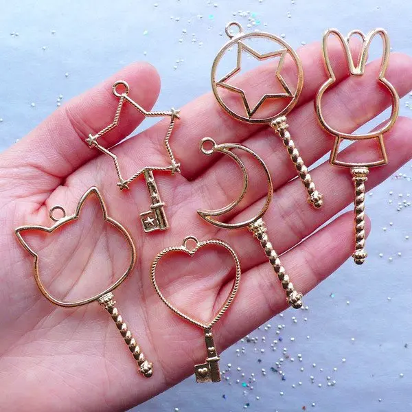 6 pcs mix Key Open Bezel Pendant | Magic Wand Open Bezel Charm | Blank Charms for Kawaii UV Resin Crafts | Magical Girl Jewelry
6 pcs mix Key Open Bezel Pendant | Magic Wand Open Bezel Charm | Blank Charms for Kawaii UV Resin Crafts | Magical Girl Jewelry
