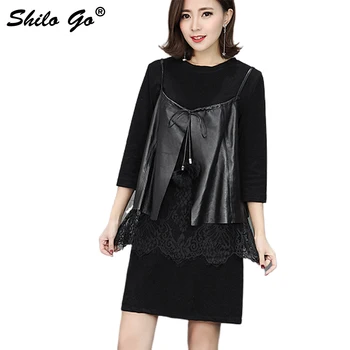 SHILO GO Leather Dress Womens Autumn Fashion sheepskin genuine leather Dress O Neck loose spaghetti strap black lace dress
SHILO GO Leather Dress Womens Autumn Fashion sheepskin genuine leather Dress O Neck loose spaghetti strap black lace dress