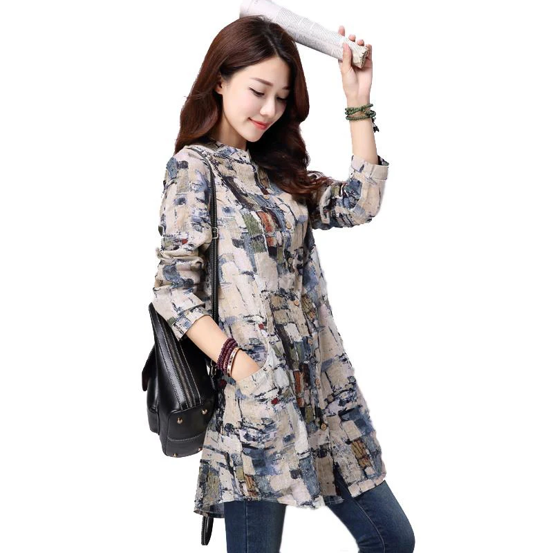 Women Shirts 2019 Autumn Linen Women Tops Long Sleeve Shirt Women Tribal Print Blouses Blusas Long Tunic Tops Female Clothing
Women Shirts 2019 Autumn Linen Women Tops Long Sleeve Shirt Women Tribal Print Blouses Blusas Long Tunic Tops Female Clothing