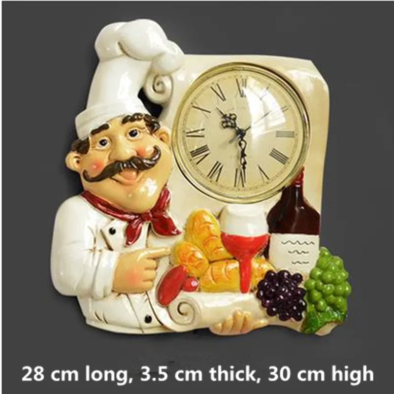 American chef wall hanging clock, creative home living room kitchen dining room wall decoration, silent wall clock, wall decorat
American chef wall hanging clock, creative home living room kitchen dining room wall decoration, silent wall clock, wall decorat