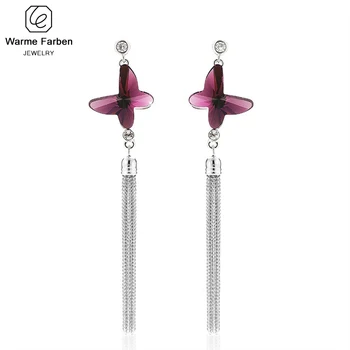 Embellished with Crystal From Swarovski Fine Jewelry Women Earrings Elegant Butterfly Long Tassel Dangle Earring Banquet Brinco
Embellished with Crystal From Swarovski Fine Jewelry Women Earrings Elegant Butterfly Long Tassel Dangle Earring Banquet Brinco