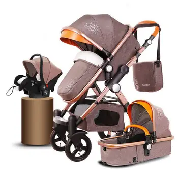 3 in 1Europe And us export luxury high landscape stroller all aluminum alloy can sit reclining trolley four wheel stroller 0-3Y
3 in 1Europe And us export luxury high landscape stroller all aluminum alloy can sit reclining trolley four wheel stroller 0-3Y