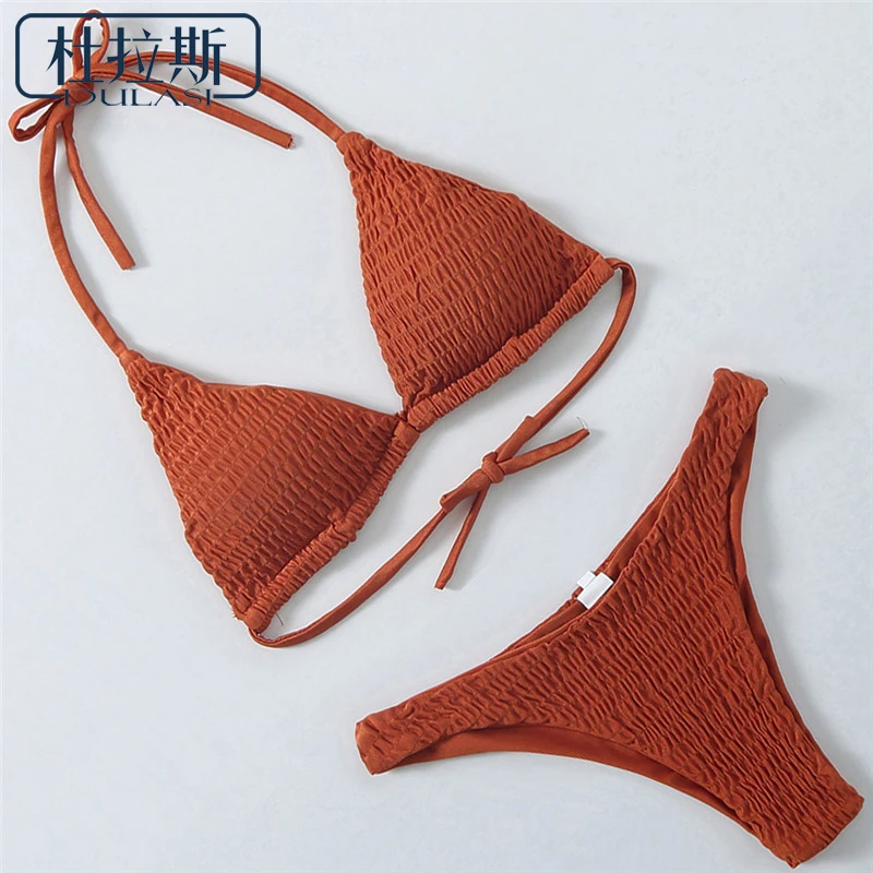 2019 Hot Pleated Triangle Bikini Set Swimwear Women Sexy Swimsuit Brazilian Thong Push-up Padded Bra Femme Bathing Suit DULASI
2019 Hot Pleated Triangle Bikini Set Swimwear Women Sexy Swimsuit Brazilian Thong Push-up Padded Bra Femme Bathing Suit DULASI