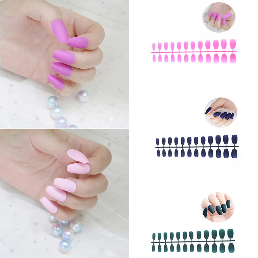 24pcs Popular Matte Burgundy Coffin False Nails Gray Pure Blue Designs Nude Purple Full Nail Tips Pink Ballerinas Red Fake Nail
24pcs Popular Matte Burgundy Coffin False Nails Gray Pure Blue Designs Nude Purple Full Nail Tips Pink Ballerinas Red Fake Nail