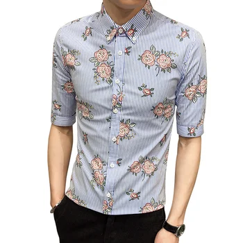 Shirts for Men Style 2019 Summer Fashio Luxury Half sleeve Shirts Floral Printed Tops Male Designer Club Outfits Party Dress
Shirts for Men Style 2019 Summer Fashio Luxury Half sleeve Shirts Floral Printed Tops Male Designer Club Outfits Party Dress