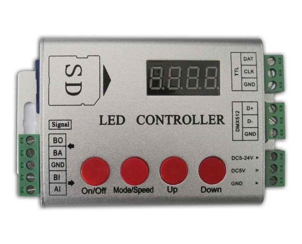 led pixel controller,2048pixels controlled Max;support dmx console(to select the programmes);2811/2812/WS2801/TM1804/WS2821
led pixel controller,2048pixels controlled Max;support dmx console(to select the programmes);2811/2812/WS2801/TM1804/WS2821