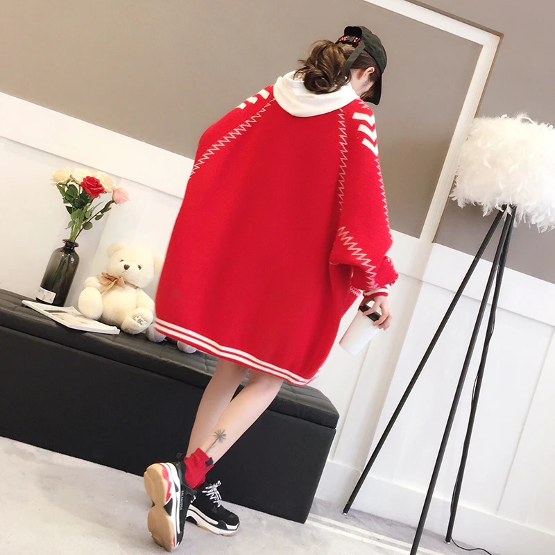 2018 new spring winter women loose female red sweater cardigan sweater thickened outwear jackets tops 0.85KG
2018 new spring winter women loose female red sweater cardigan sweater thickened outwear jackets tops 0.85KG