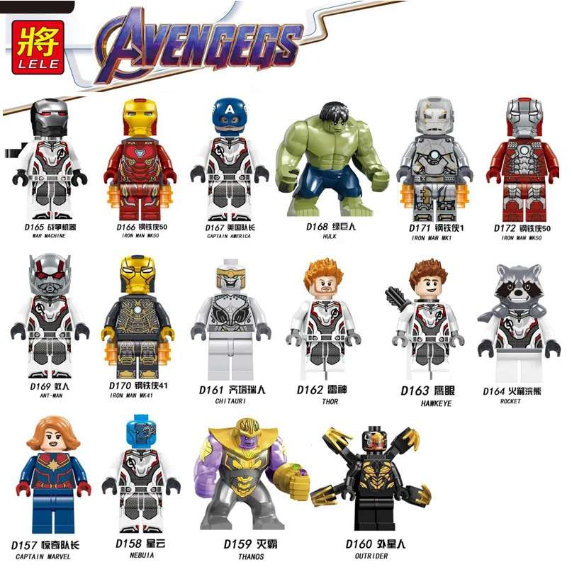 Single Avengers Endgame Super Hero Figure Iron Man Chitauri Thor Nebula Hawkeye Thanos Captain Marvel Building Blocks Brick Toys
Single Avengers Endgame Super Hero Figure Iron Man Chitauri Thor Nebula Hawkeye Thanos Captain Marvel Building Blocks Brick Toys