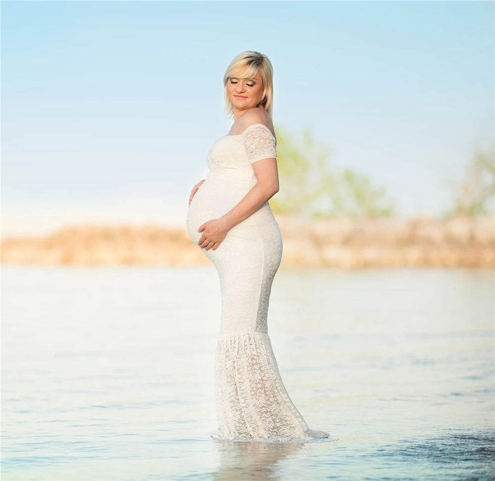 2018 Mermaid Maternity Dresses Photography Props Sexy Lace Maxi Maternity Gown For Photo Shoots Women Pregnancy Dress Clothes (1)