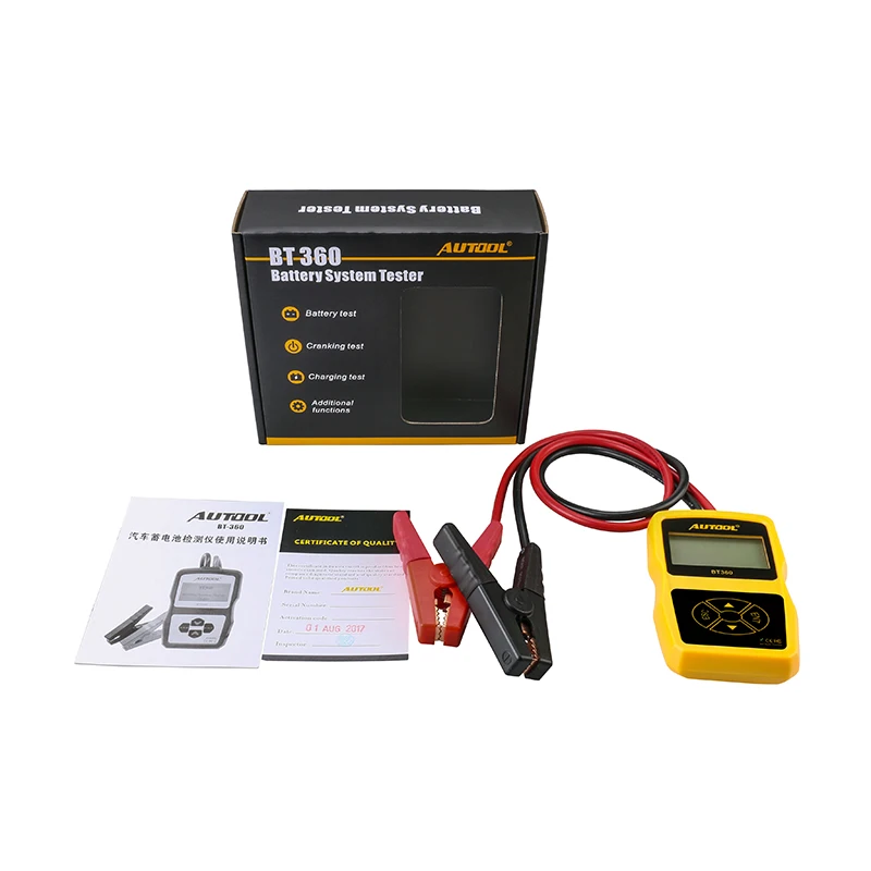 AUTOOL BT360 Multi-language 12V Digital Car Battery Tester for Flooded AGM GEL BT-360 12 Volt Automotive Battery Analyzer BT 360
AUTOOL BT360 Multi-language 12V Digital Car Battery Tester for Flooded AGM GEL BT-360 12 Volt Automotive Battery Analyzer BT 360