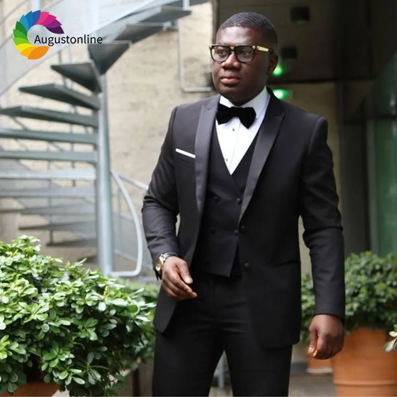 Black Mens Wedding Suits 3 Pieces Jacket Pants Vest Custom Made Best Man Blazers Suit Slim Fit Groom Tuxedos Costume Homme Terno
Black Mens Wedding Suits 3 Pieces Jacket Pants Vest Custom Made Best Man Blazers Suit Slim Fit Groom Tuxedos Costume Homme Terno