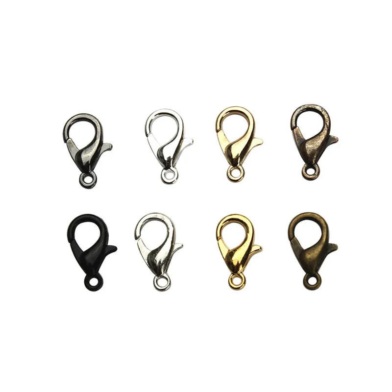 12*6mm 100pcs/lot Fashion Jewelry Findings Alloy Antique Bronze/Gold/Silver/Black Lobster Clasp Hook for Necklace&Bracelet Chain
12*6mm 100pcs/lot Fashion Jewelry Findings Alloy Antique Bronze/Gold/Silver/Black Lobster Clasp Hook for Necklace&Bracelet Chain