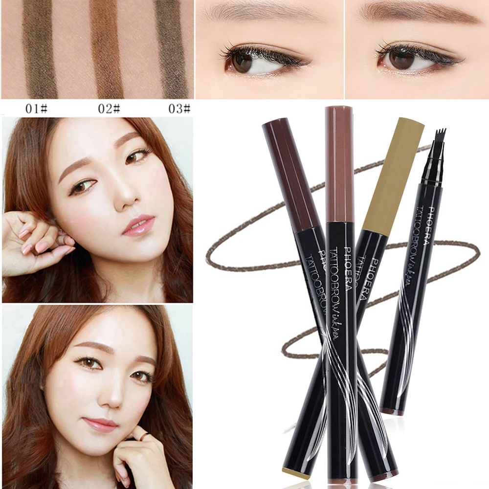 PHOERA 3D Microblading Eyebrow Tattoo Pen 4 Fork Tips Fine Sketch Natural Brow Pencil Waterproof Long-lasting Eyebrow Tint TSLM2
PHOERA 3D Microblading Eyebrow Tattoo Pen 4 Fork Tips Fine Sketch Natural Brow Pencil Waterproof Long-lasting Eyebrow Tint TSLM2