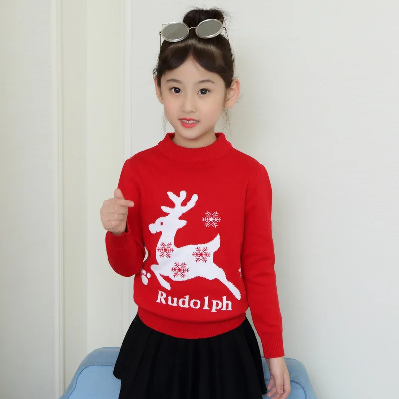 Girls Sweater for Christmas O-neck Pullover Knitted Jacket with Deer Pattern for 2-10 Years Old Kids Winter Warm Chlid Clothes
Girls Sweater for Christmas O-neck Pullover Knitted Jacket with Deer Pattern for 2-10 Years Old Kids Winter Warm Chlid Clothes