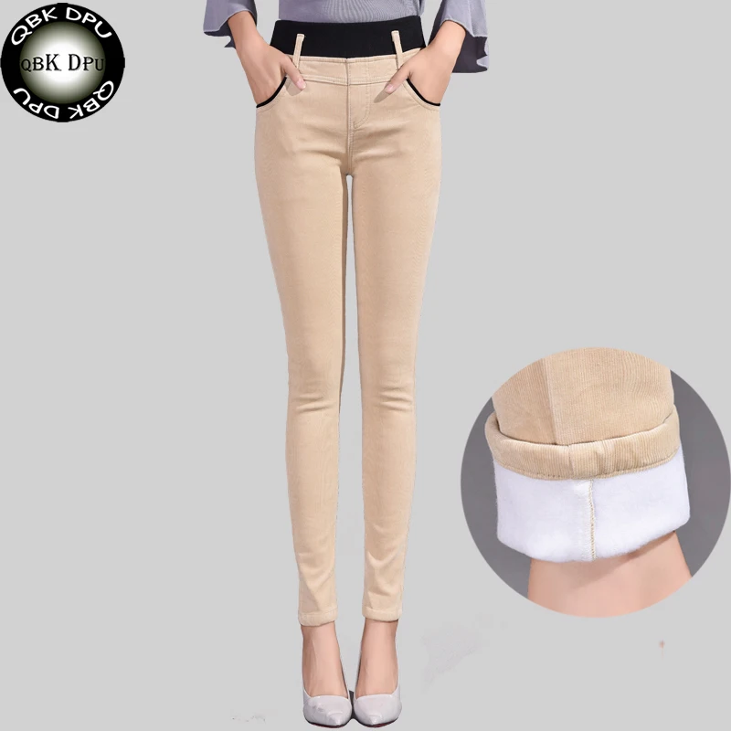 Elastic High Waist Corduroy Pencil Pants For Women Elegant Winter Warm Thick Skinny Trousers Slim Waist Female Fitness Leggings
Elastic High Waist Corduroy Pencil Pants For Women Elegant Winter Warm Thick Skinny Trousers Slim Waist Female Fitness Leggings