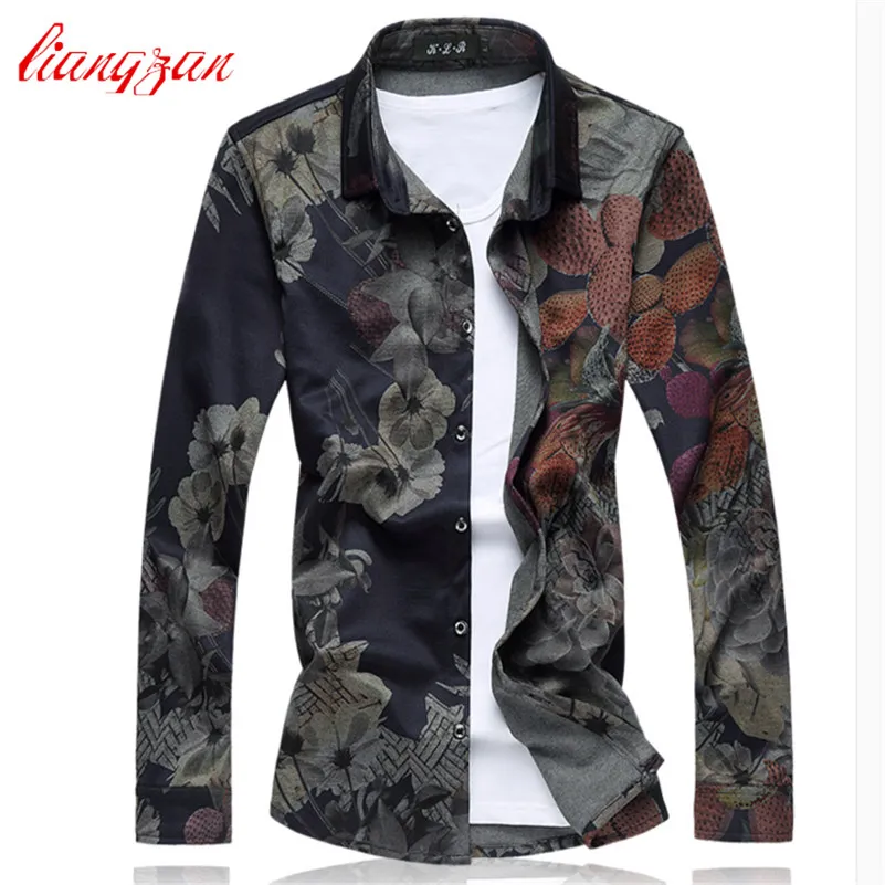 Men Floral Printed Dress Shirts Plus Size 5XL 6XL 7XL Slim Fit Autumn long Sleeve Brand Cotton Casual Shirts Chemise Homme F2308
Men Floral Printed Dress Shirts Plus Size 5XL 6XL 7XL Slim Fit Autumn long Sleeve Brand Cotton Casual Shirts Chemise Homme F2308
