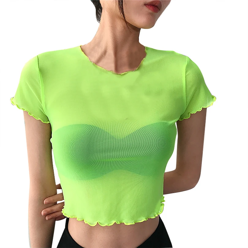 Echoshine Street wear Neon Color T-shirt Crop Top 2019 Summer Women Short Sleeve Seamless Mesh High T-shirt Women New A20
Echoshine Street wear Neon Color T-shirt Crop Top 2019 Summer Women Short Sleeve Seamless Mesh High T-shirt Women New A20