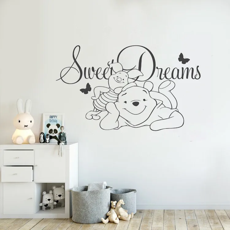Nursery Decor Winnie the Pooh Vinyl Wall Sticker Baby Sweet Dreams Vinyl Wall Decal Children Bedroom Cartoon Wall Poster AY1559
Nursery Decor Winnie the Pooh Vinyl Wall Sticker Baby Sweet Dreams Vinyl Wall Decal Children Bedroom Cartoon Wall Poster AY1559