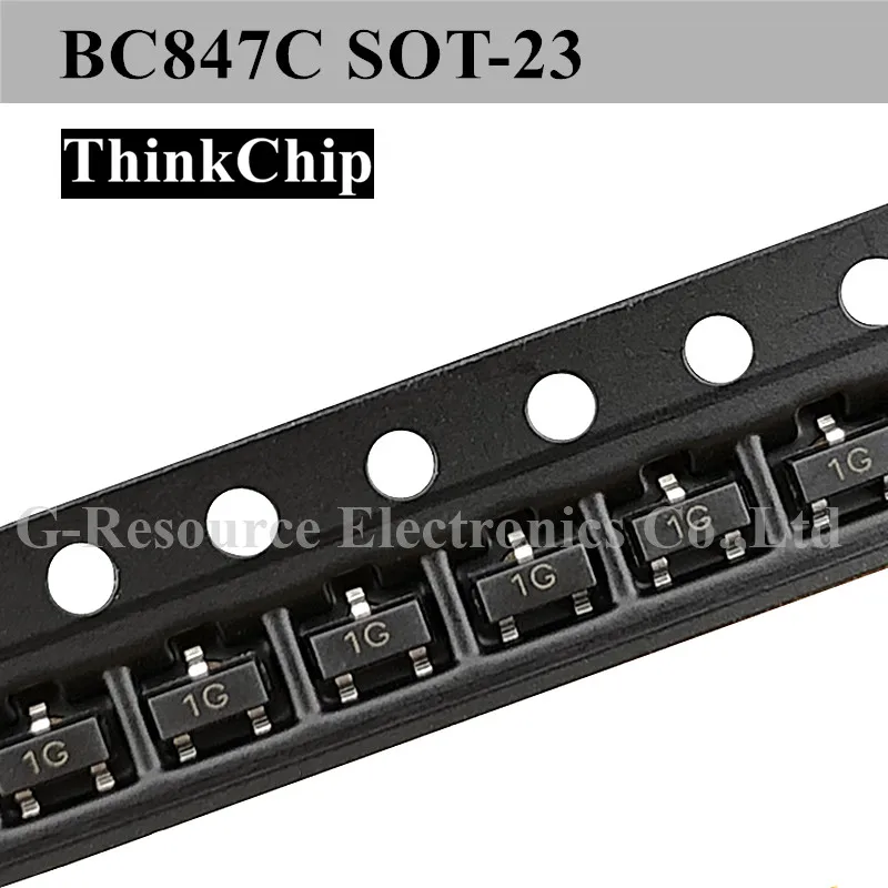 

(100pcs) BC847C BC847 SOT-23 NPN Silicon Bipolar Transistor (Marking 1G)