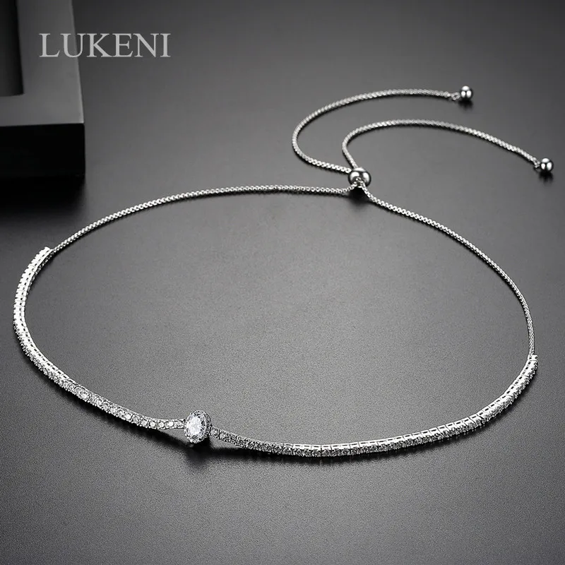 LUKENI New Design Elegant White Color AAA Cubic Zircon Adjustable Push And Pull Necklaces For Women Fashion Jewelry
LUKENI New Design Elegant White Color AAA Cubic Zircon Adjustable Push And Pull Necklaces For Women Fashion Jewelry