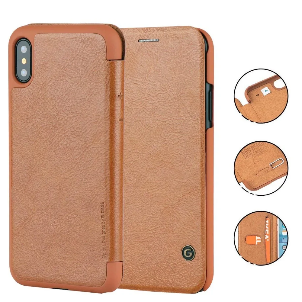 for iPhone XS Max Case, G-CASE Business Ultra Slim Folio Flip Wallet Case vintage protective Case With Card Slot and ejector pin
for iPhone XS Max Case, G-CASE Business Ultra Slim Folio Flip Wallet Case vintage protective Case With Card Slot and ejector pin
