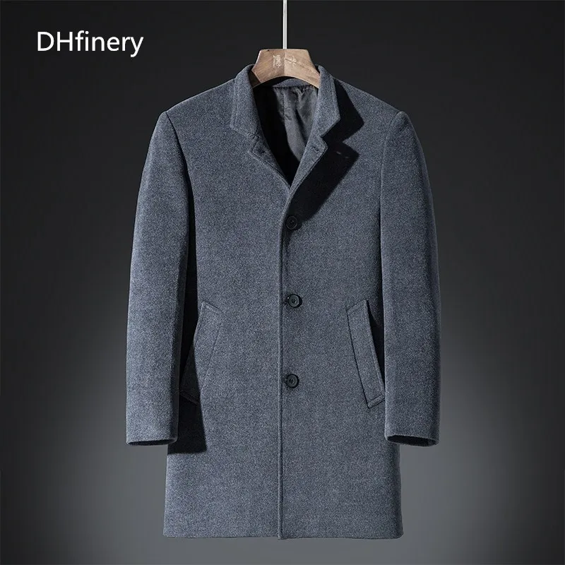DHfinery Winter Wool Coat Men Long Sections lapel 27%Woolen Coats black gray Business Overcoat mens windbreaker jacket 6603
DHfinery Winter Wool Coat Men Long Sections lapel 27%Woolen Coats black gray Business Overcoat mens windbreaker jacket 6603