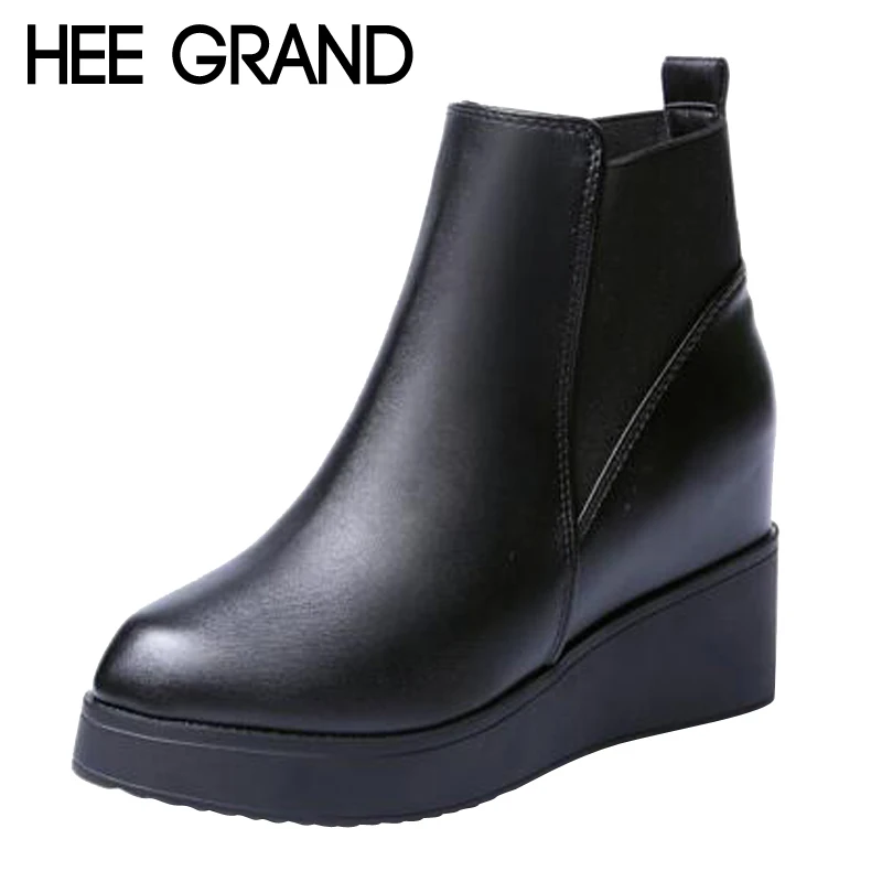 HEE GRAND/2018 женские зимние модные ботинки Челси из натуральной кожи ботильоны с