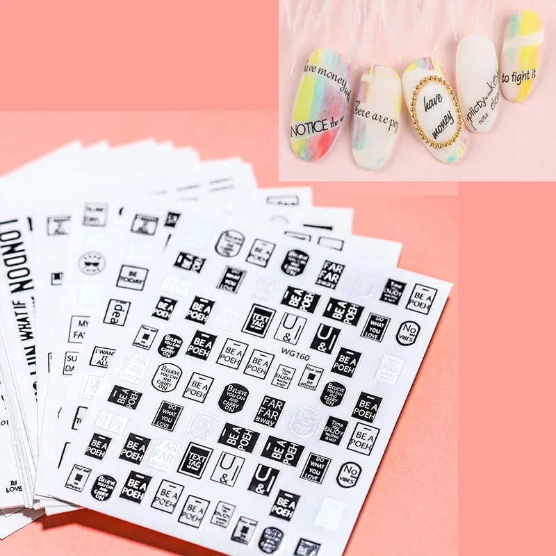 New Fashion 1Sheets 3D Water Decals Nail Art Stickers DIY white & black color letter Nails Sticker Decorations Manicure Z096
New Fashion 1Sheets 3D Water Decals Nail Art Stickers DIY white & black color letter Nails Sticker Decorations Manicure Z096