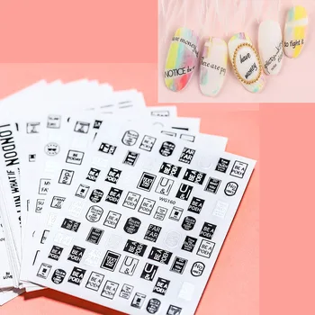New Fashion 1Sheets 3D Water Decals Nail Art Stickers DIY white & black color letter Nails Sticker Decorations Manicure Z096
New Fashion 1Sheets 3D Water Decals Nail Art Stickers DIY white & black color letter Nails Sticker Decorations Manicure Z096